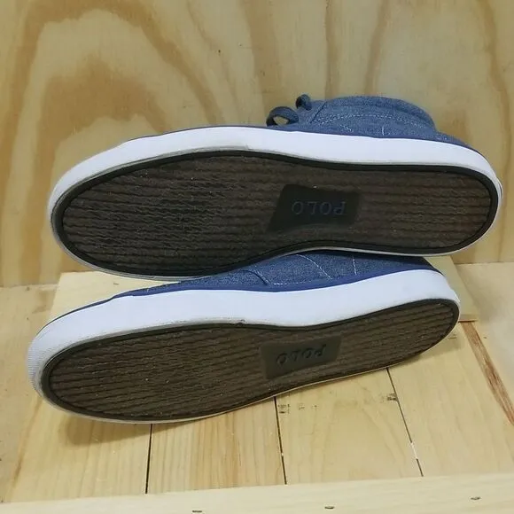 Polo by Ralph Lauren Denim high top Sneakers Mens size 11 1/2