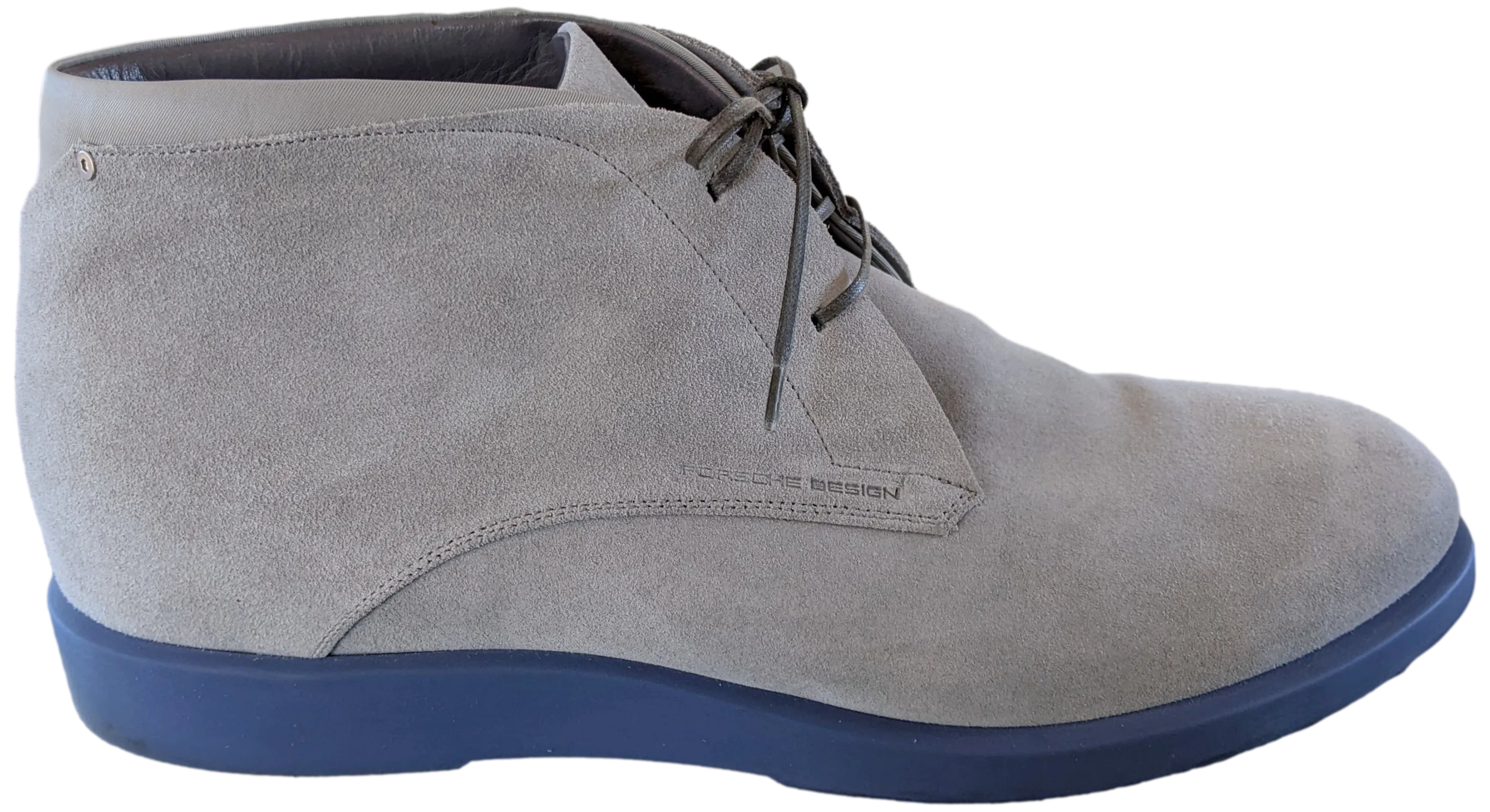 Porsche Design Grey Suede with Blue Sole P'1700 Men Lace Up Shoes Boots Sz44