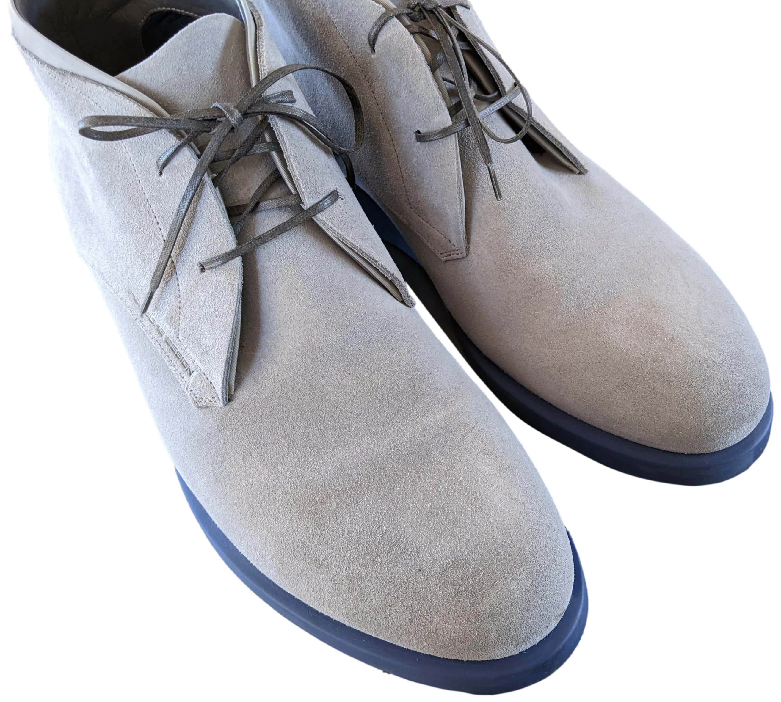 Porsche Design Grey Suede with Blue Sole P'1700 Men Lace Up Shoes Boots Sz44