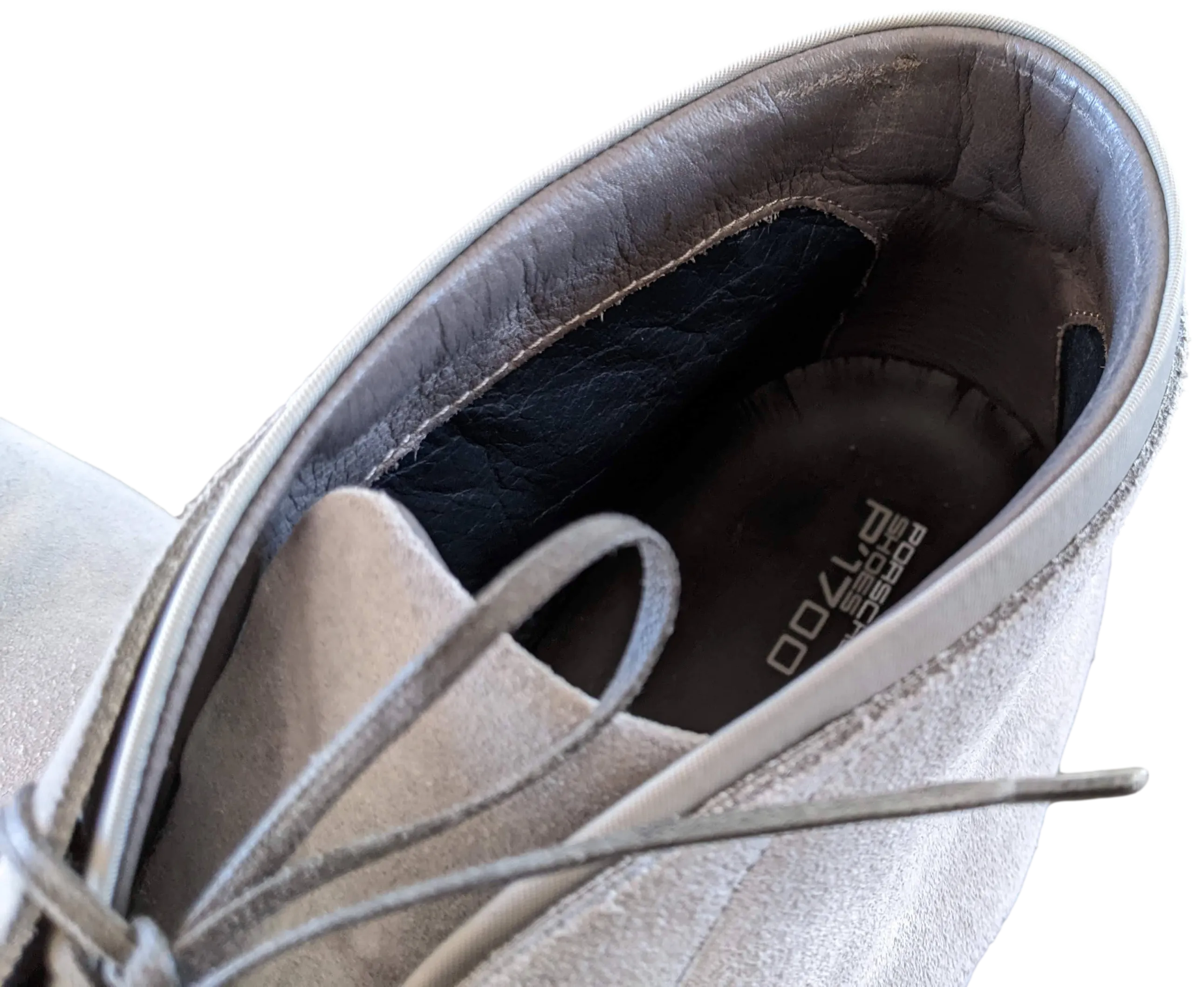 Porsche Design Grey Suede with Blue Sole P'1700 Men Lace Up Shoes Boots Sz44