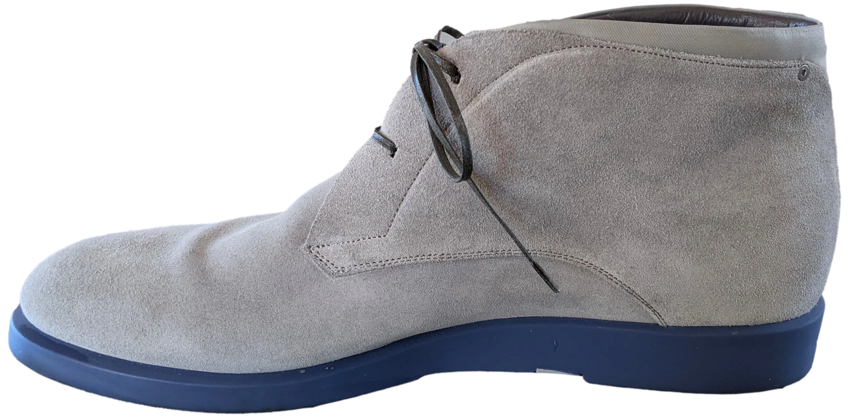Porsche Design Grey Suede with Blue Sole P'1700 Men Lace Up Shoes Boots Sz44
