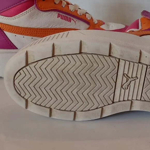 PUMA Karmen Rebelle Chunky Platform Sneaker Orange Hot Pink Neon Big Girl Sz 4