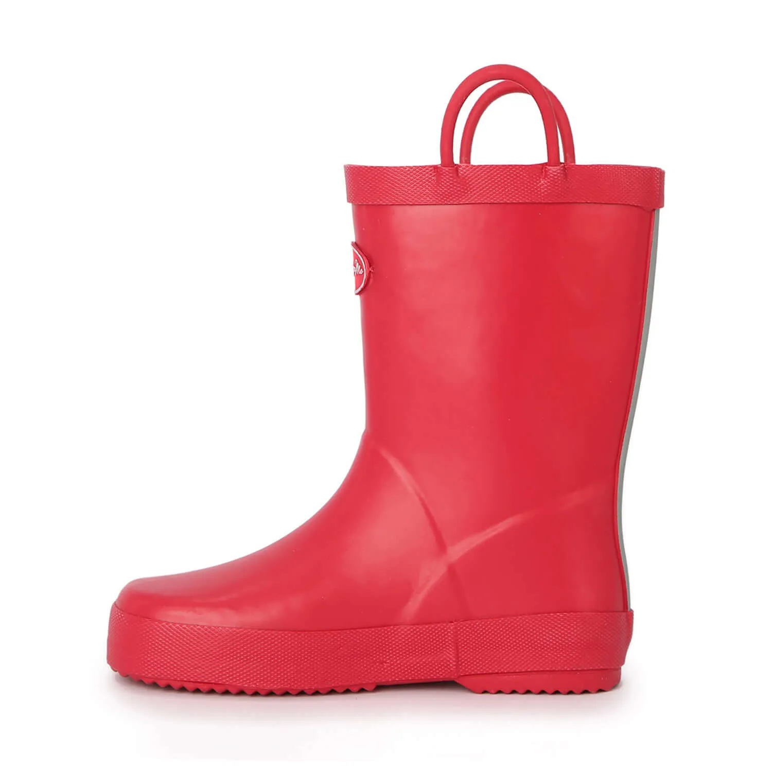 Pure Red Waterproof Rubber Rain Boots