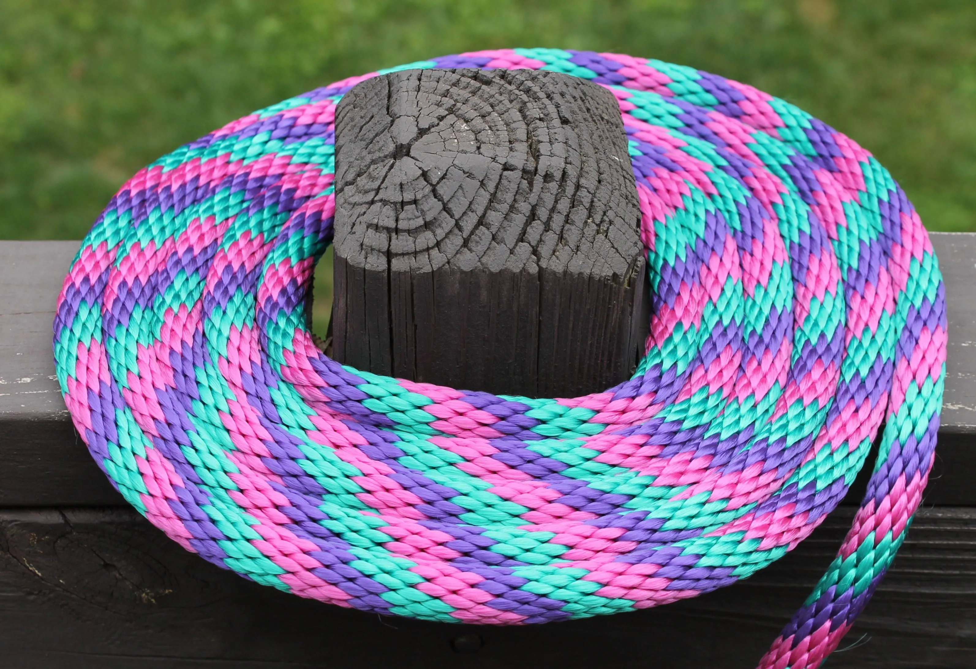Purple, Raspberry and Teal Solid Braided Multifilament Polypropylene Rope
