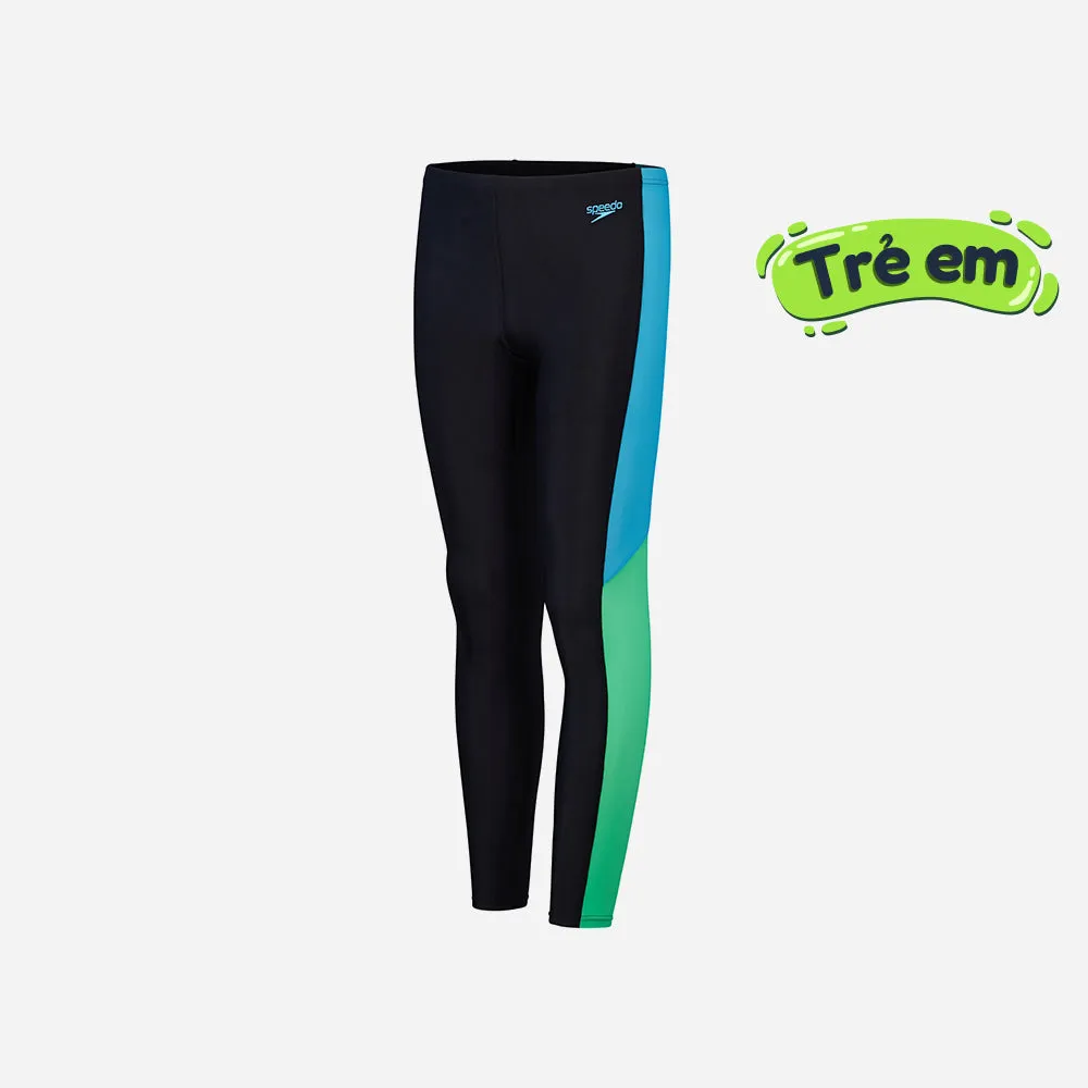 Quần Bơi Chống Nắng Bé Gái Speedo Essential Colorblock - Đen
