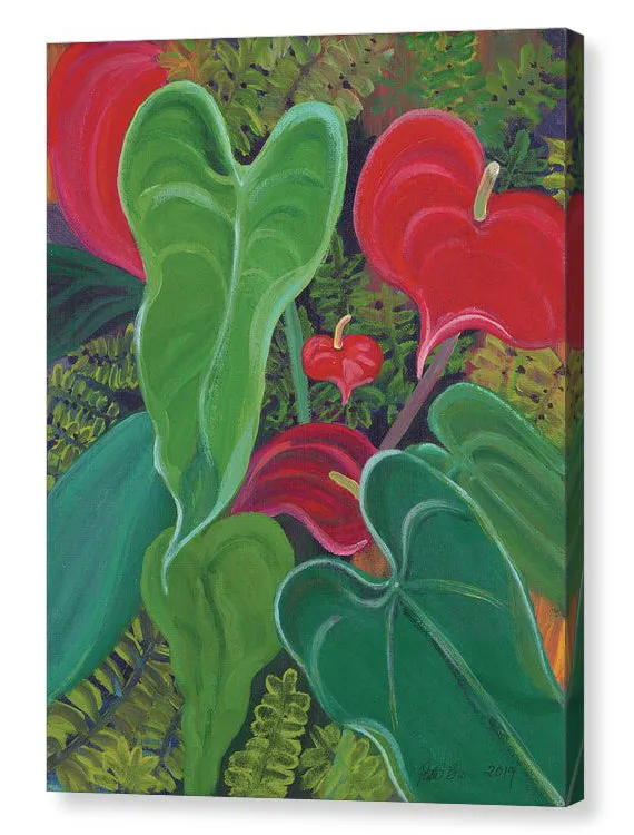 "Anthurium Garden" - Canvas Print