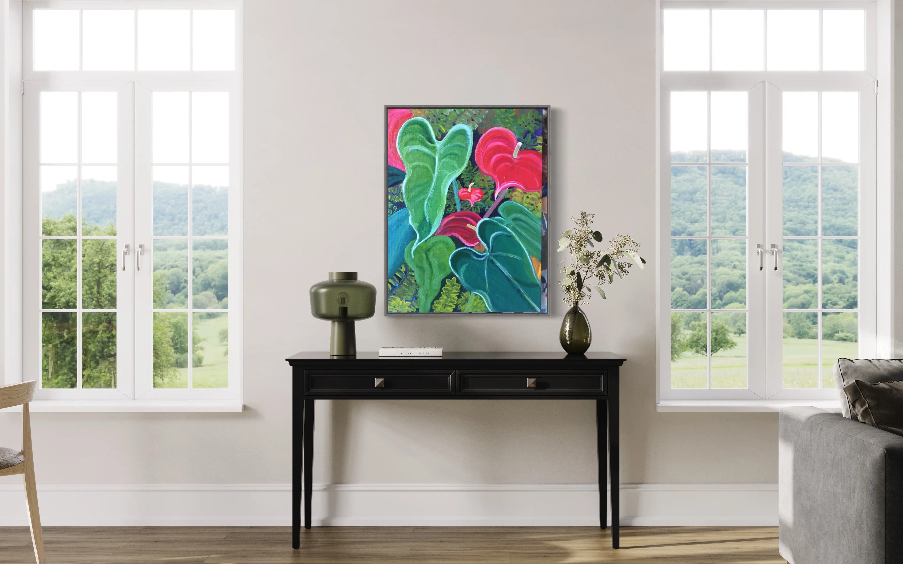 "Anthurium Garden" - Canvas Print