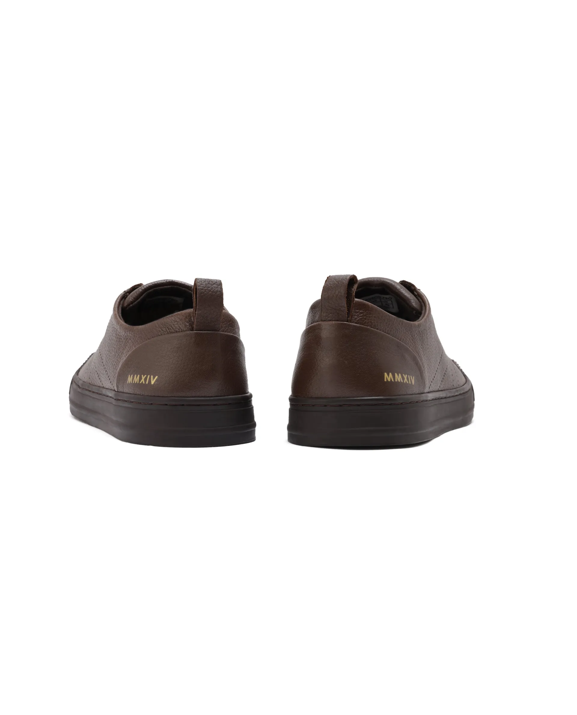 Rare Rabbit Mens Sauron Pro Dark Brown Premium Milled Leather Lace Up Low Top Round Toe Sneaker Shoes