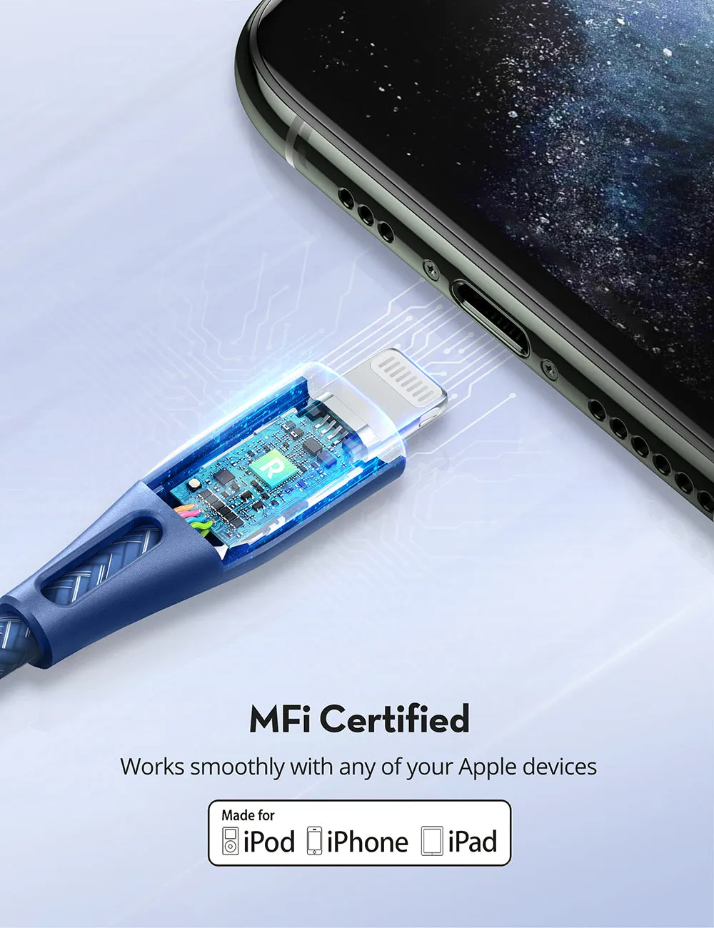 RAVPower - C-Lightning Cable Blue