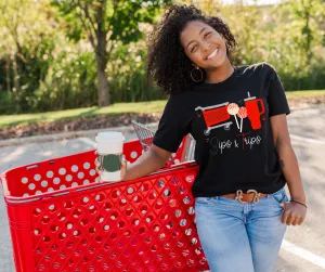Red Sips & Trips Black Graphic Tee