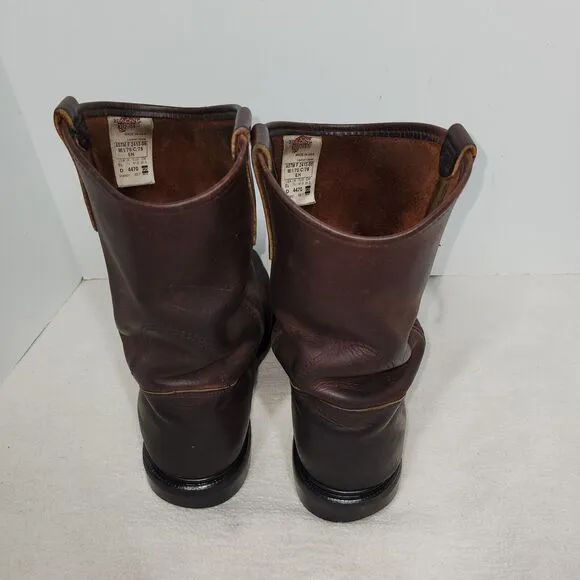 Red Wing Boots Mens Size 8.5 D 4470 Pecos Brown Leather Steel Toe Workwear Work