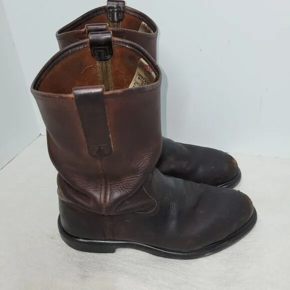 Red Wing Boots Mens Size 8.5 D 4470 Pecos Brown Leather Steel Toe Workwear Work