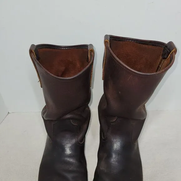 Red Wing Boots Mens Size 8.5 D 4470 Pecos Brown Leather Steel Toe Workwear Work