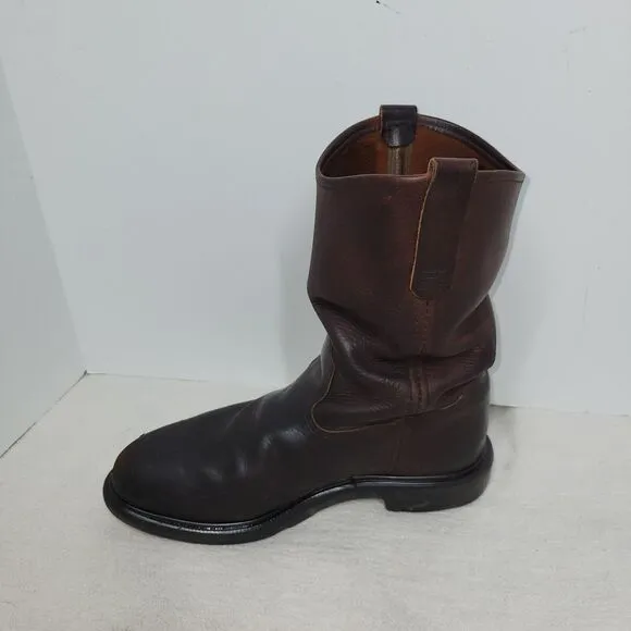 Red Wing Boots Mens Size 8.5 D 4470 Pecos Brown Leather Steel Toe Workwear Work