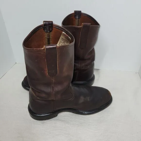 Red Wing Boots Mens Size 8.5 D 4470 Pecos Brown Leather Steel Toe Workwear Work