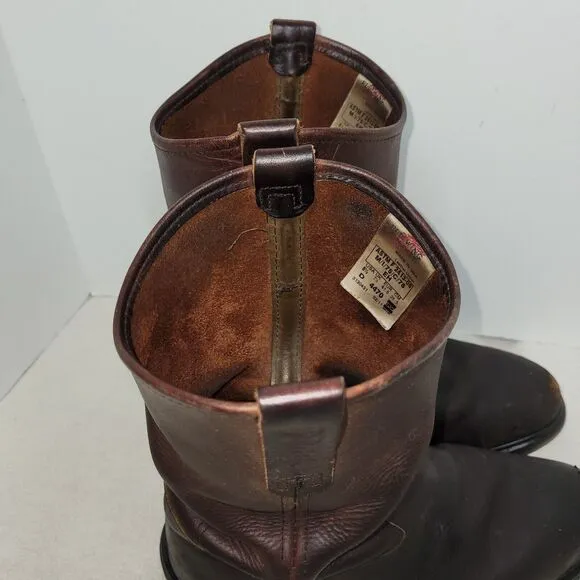 Red Wing Boots Mens Size 8.5 D 4470 Pecos Brown Leather Steel Toe Workwear Work