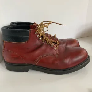 Red Wing Deep Red Leather Vintage Boots Steel Toe Wonderful Wear Men’s S…