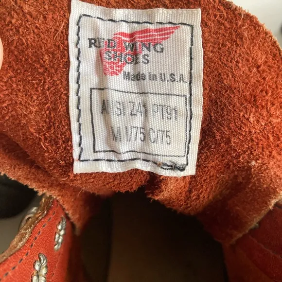 Red Wing Deep Red Leather Vintage Boots Steel Toe Wonderful Wear Men’s S…