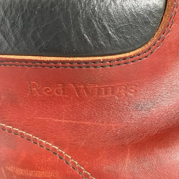 Red Wing Deep Red Leather Vintage Boots Steel Toe Wonderful Wear Men’s S…