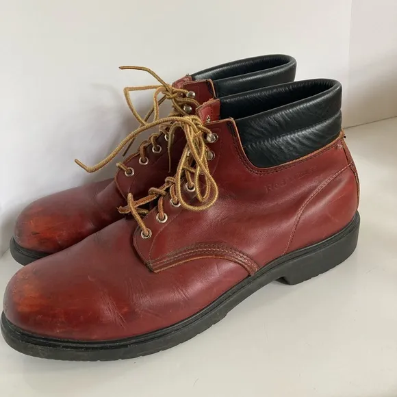 Red Wing Deep Red Leather Vintage Boots Steel Toe Wonderful Wear Men’s S…
