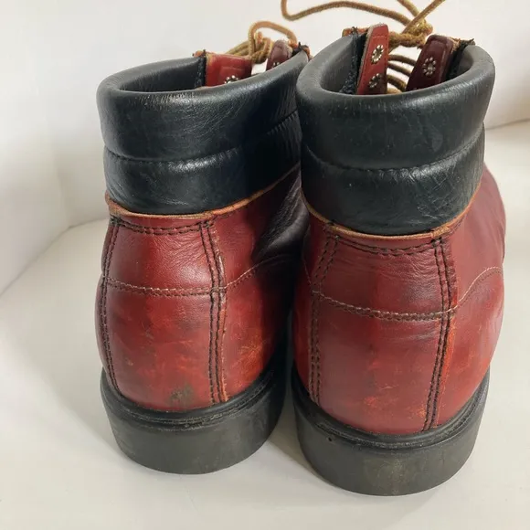 Red Wing Deep Red Leather Vintage Boots Steel Toe Wonderful Wear Men’s S…