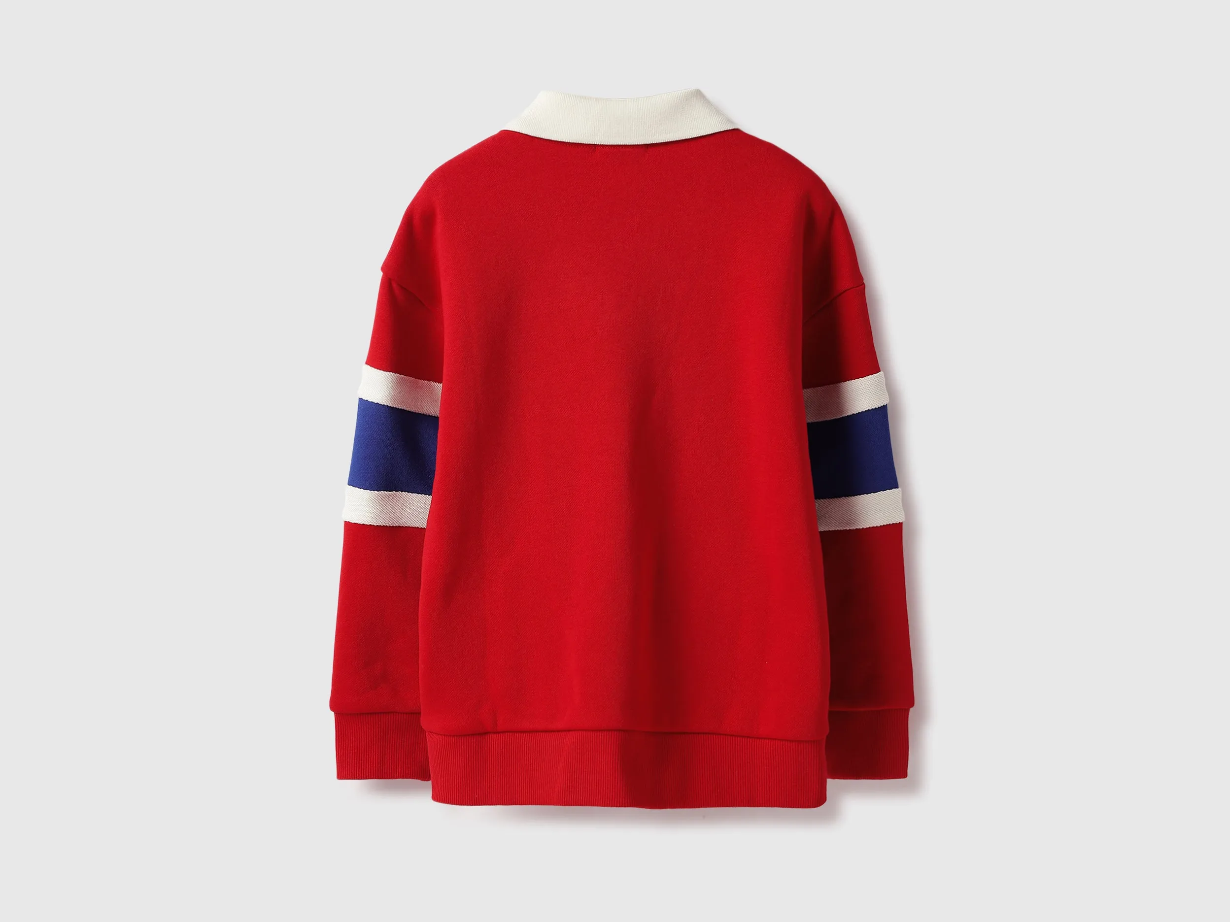 Regular Fit Polo Neck Colorblock Sweatshirt