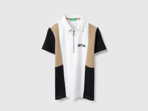 Regular Fit Polo Neck Colorblock Tshirt
