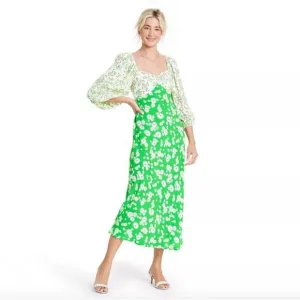 RIXO x Target Ditsy Floral Cottagecore Prairie Puffed Sleeve Maxi Swing Dress 4