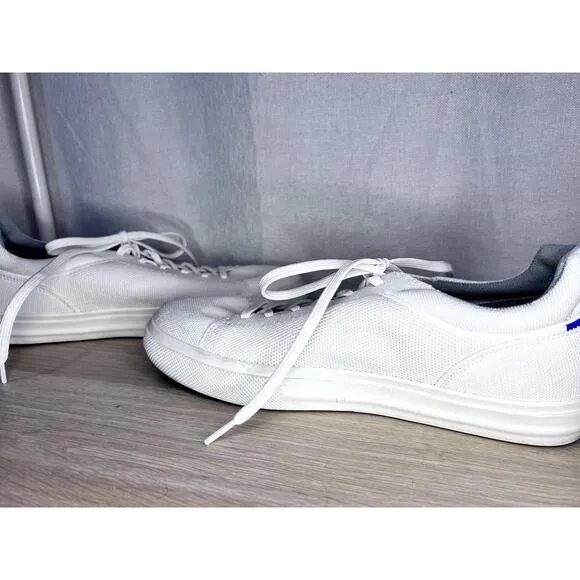 Rothys RS02 Lace Up Knit Sneakers Bone Natural Cream White 12.5W/11M