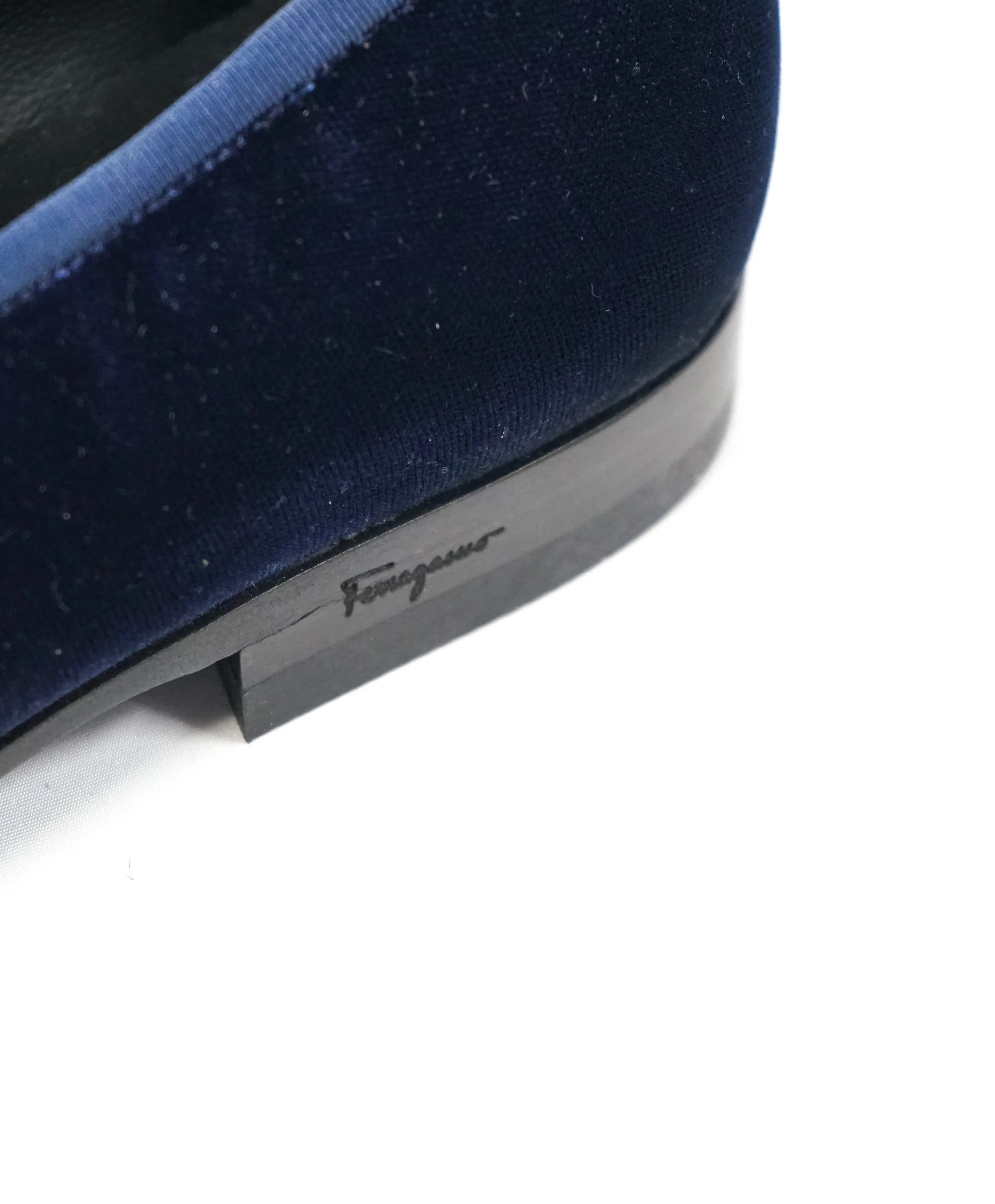SALVATORE FERRAGAMO - “Roman” Blue Velvet Braided Gancini Bit Loafer - 6EE