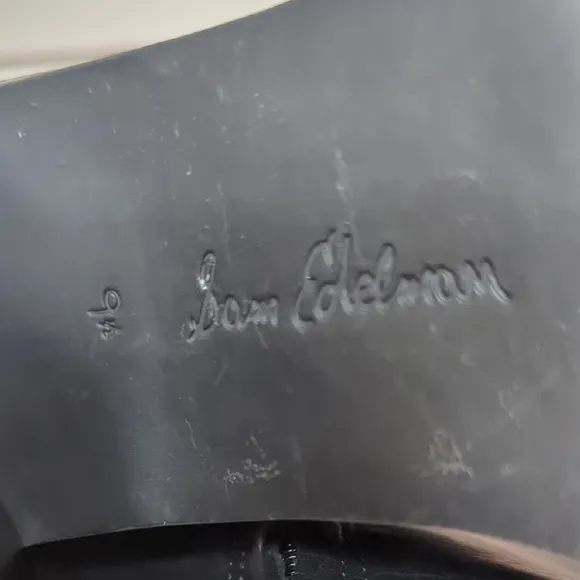 Sam Edelman Black Leather Ankle Boots Chunky Block Sole Shania Women's 9.5