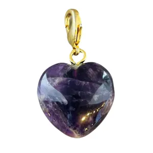 Semi-Precious Heart Pendant Amethyst