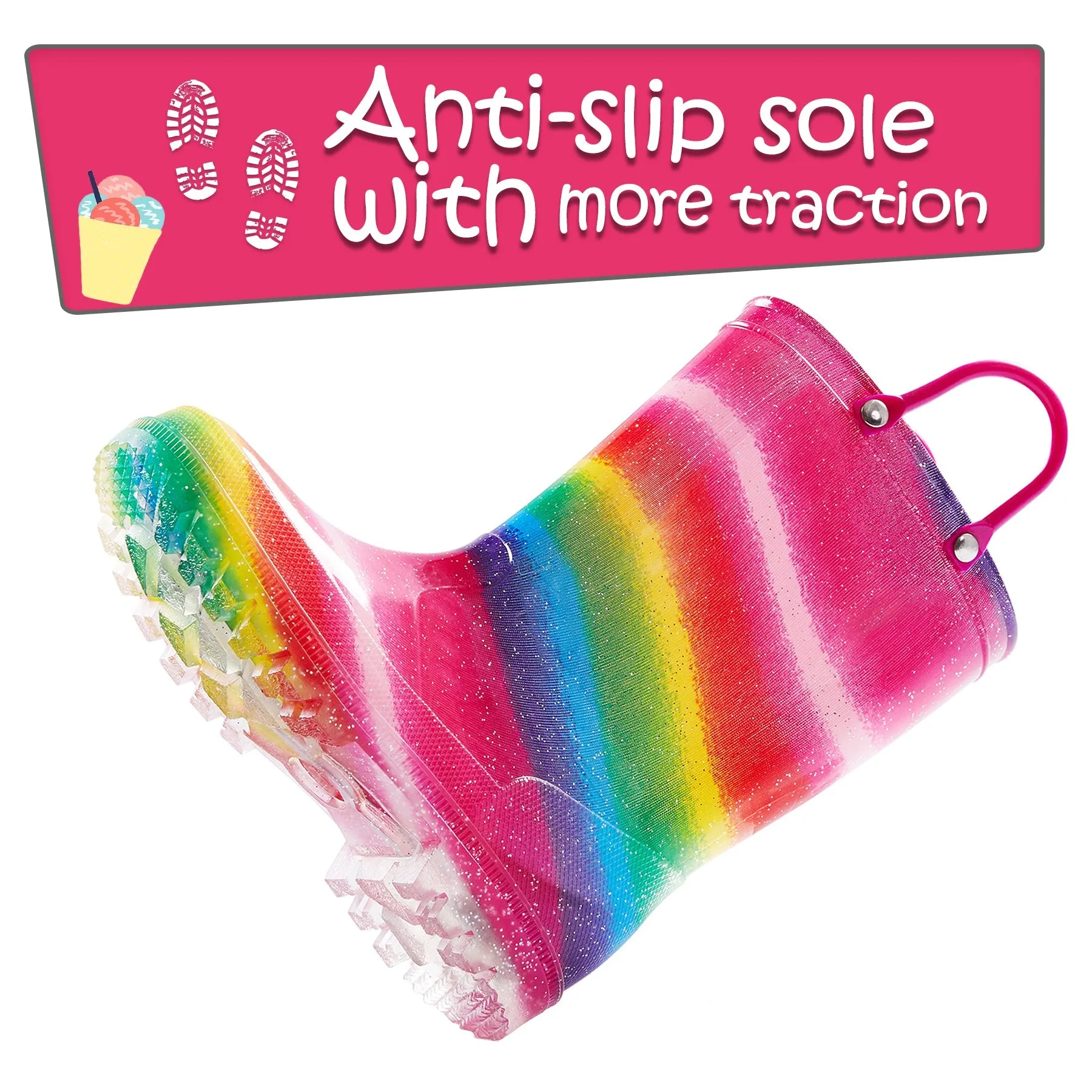 Shimmer Rainbow Glow Rain Boots