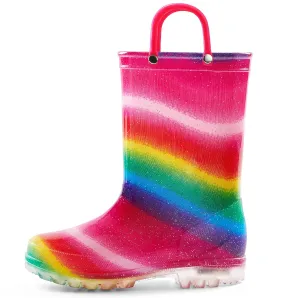 Shimmer Rainbow Glow Rain Boots