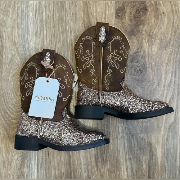 Shyanne Girls' Sparkle Plenty Boot Broad Square Toe Size 13 NWT