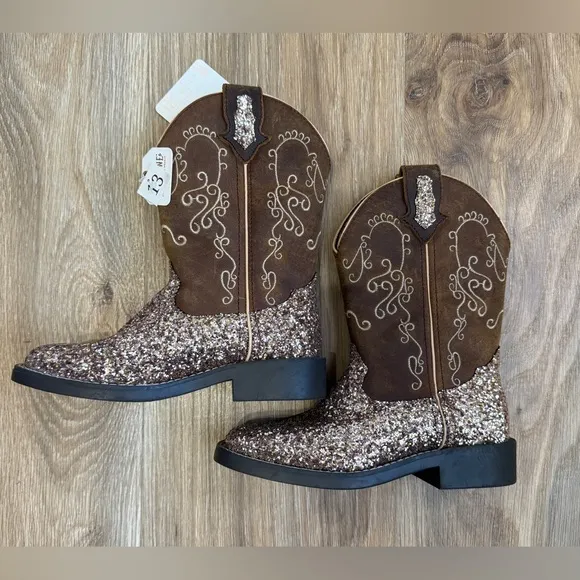 Shyanne Girls' Sparkle Plenty Boot Broad Square Toe Size 13 NWT