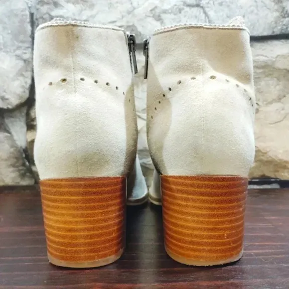 Silent D Moneybag Ankle Boots Tawny Suede Leather Beige Anthropologie 6.5