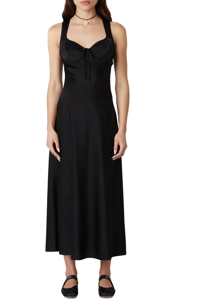 Sleeveless Faux Underwire Maxi Dress