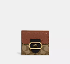 Small Morgan Wallet In Colorblock Signature Canvas