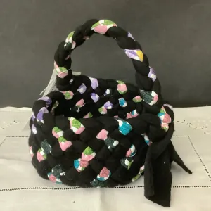 Small One Handle Basket in Black & Multi