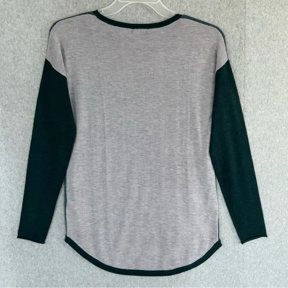 Smartwool Shadow Pine Colorblock Sweater Womens XS Mist Twilight Blue Marled