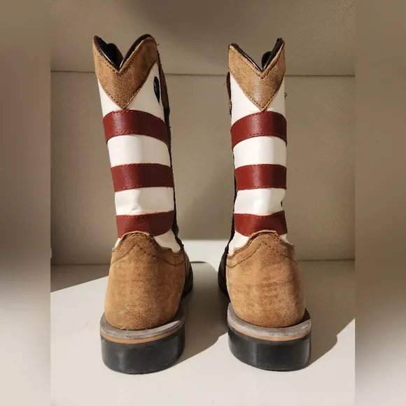 Smoky Mountain Boots Youth Size 4.5R Stars &amp; Stripes Western Boot Square Toe