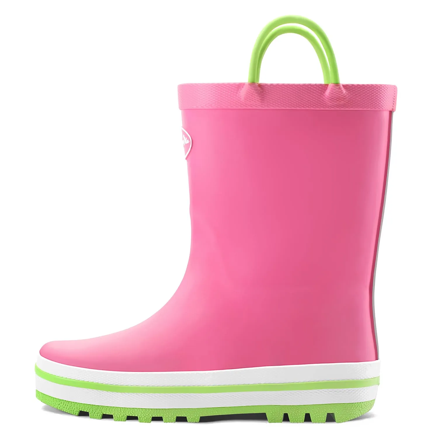Solid Color Green Handle Rubber Rain Boots