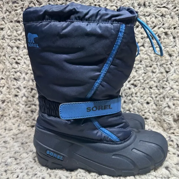 SOREL Brand New Flurry Weather Resistant Snow Boot Collegiate Navy US 5 Youth