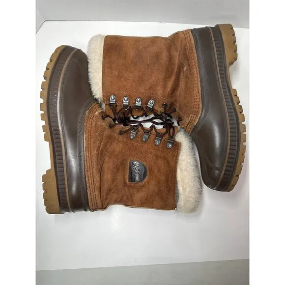 Sorel Kaufman Steel shank brown suede winter boots size 10