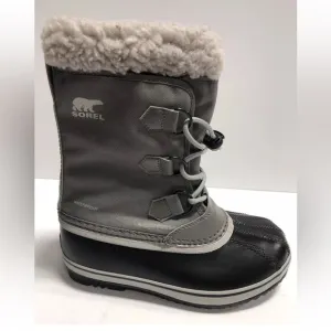 Sorel Kids’ Yoot Pac Nylon, Gray Waterproof Winter Bootsc Girls’ Size 3.