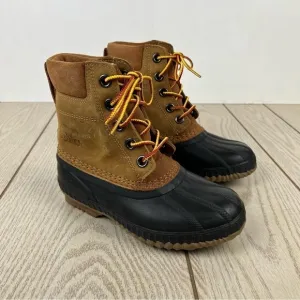 Sorel Youth Cheyanne ii Lace Leather Boots Youth Size 2 Elk (tan) Black $90