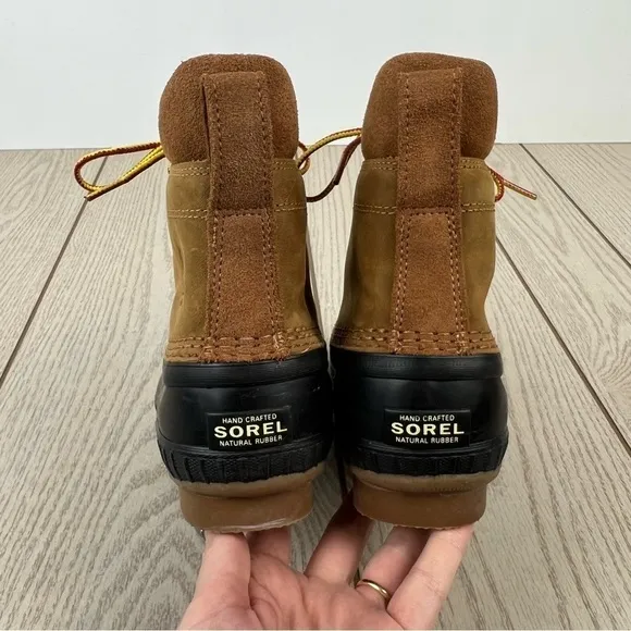 Sorel Youth Cheyanne ii Lace Leather Boots Youth Size 2 Elk (tan) Black $90