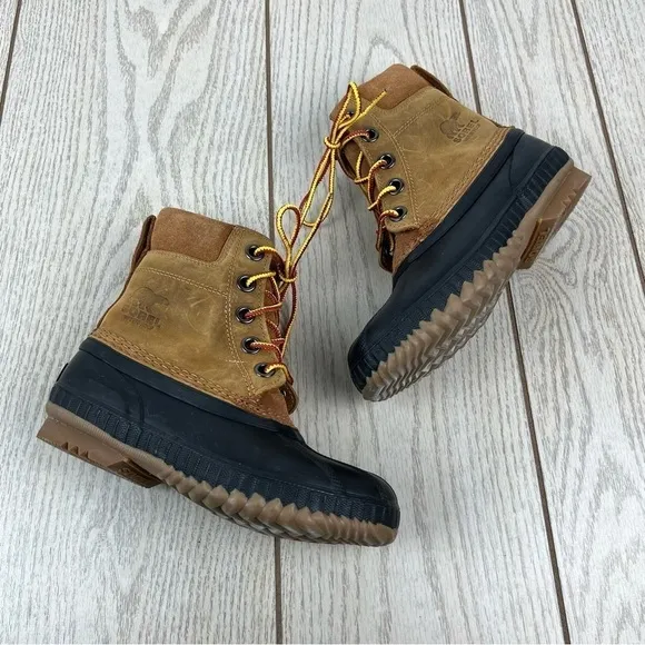 Sorel Youth Cheyanne ii Lace Leather Boots Youth Size 2 Elk (tan) Black $90