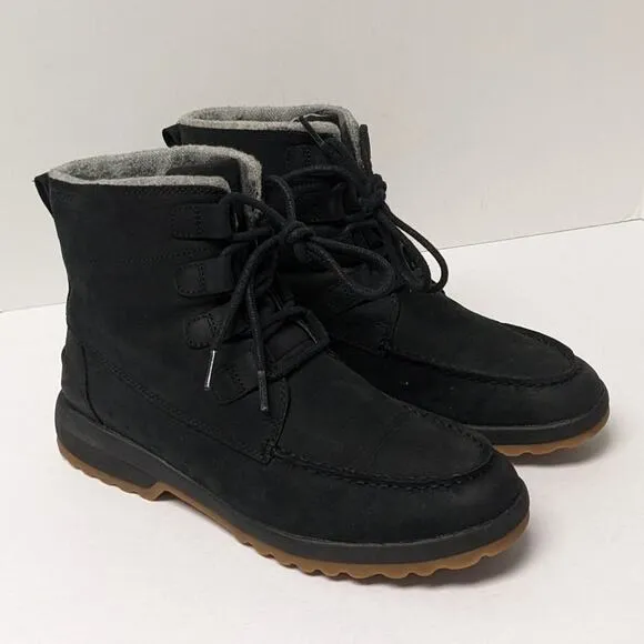 Sperry Maritime Cruz Lace-Up Ankle Boots, Black Leather, Women's 9.5 M